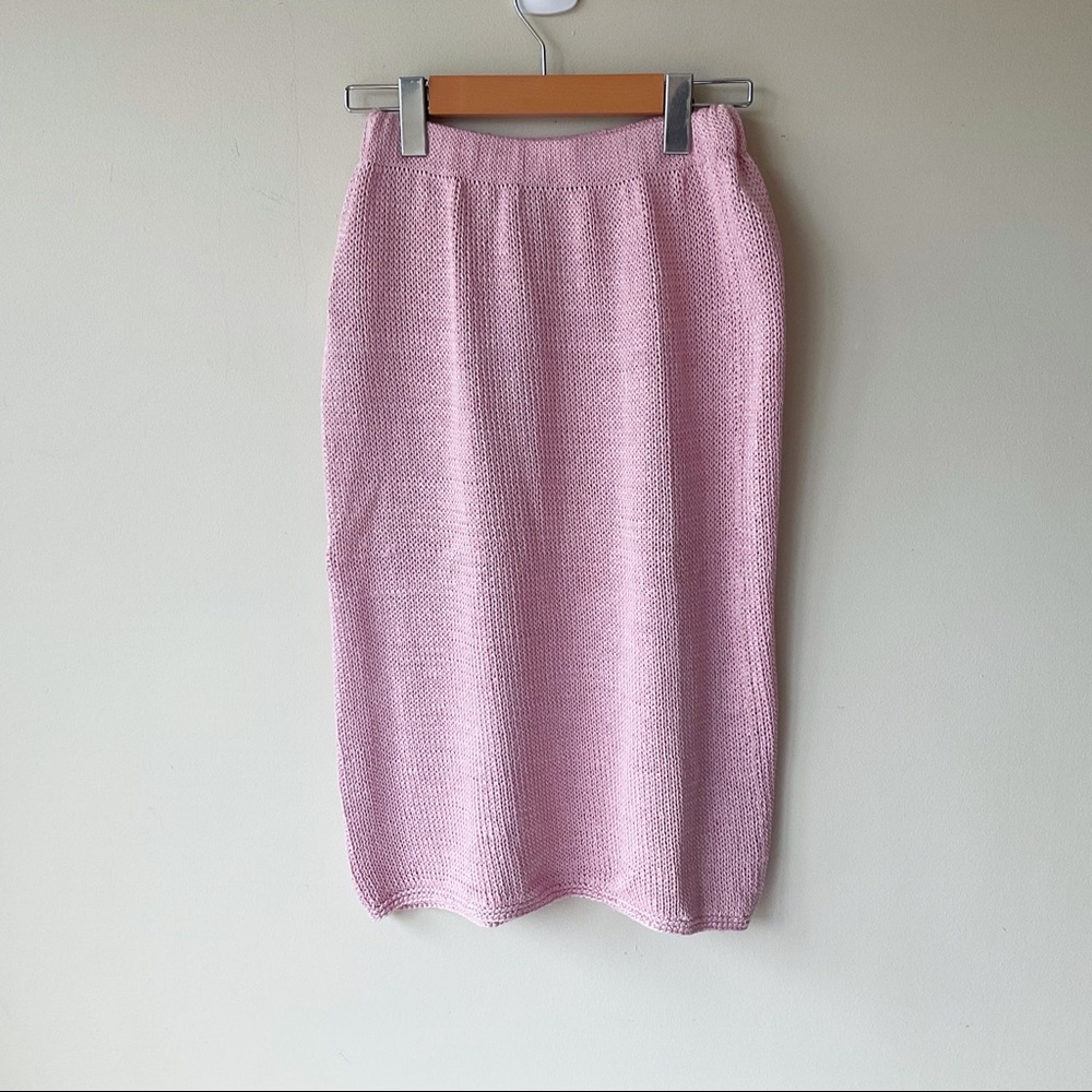 Vintage 1980’s Custom Knit Pink Two Piece Sweater and Skirt Set - Picture 12 of 15